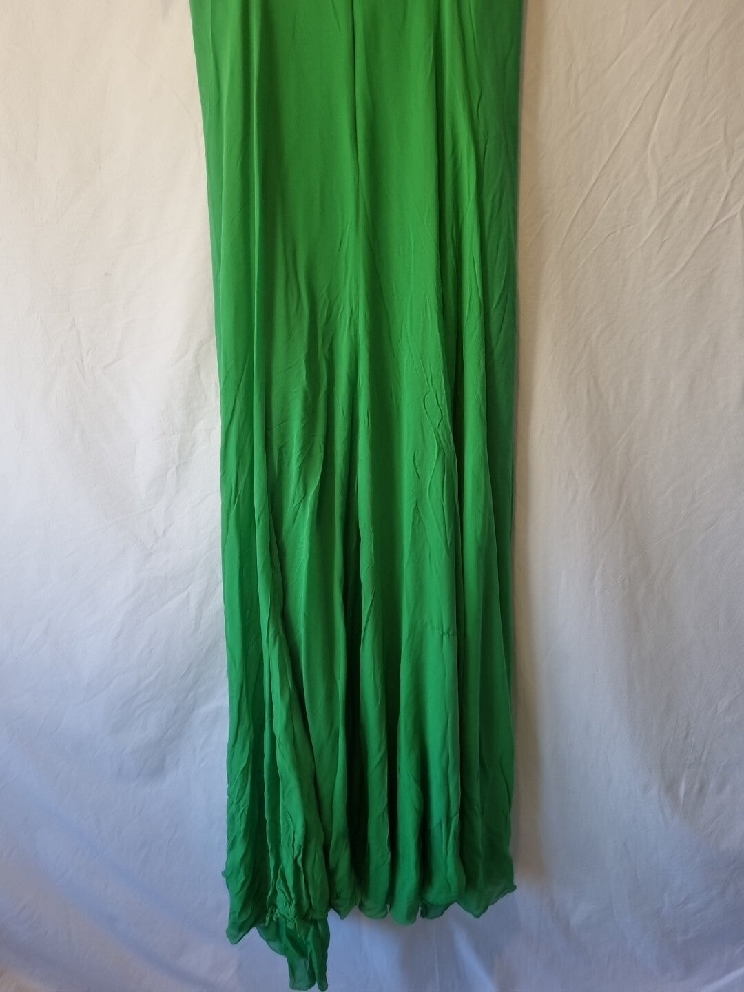 Imoda Chiffon Green Ruched Beaded Strapless Cut Out Evening Bridesmaid Dress 129