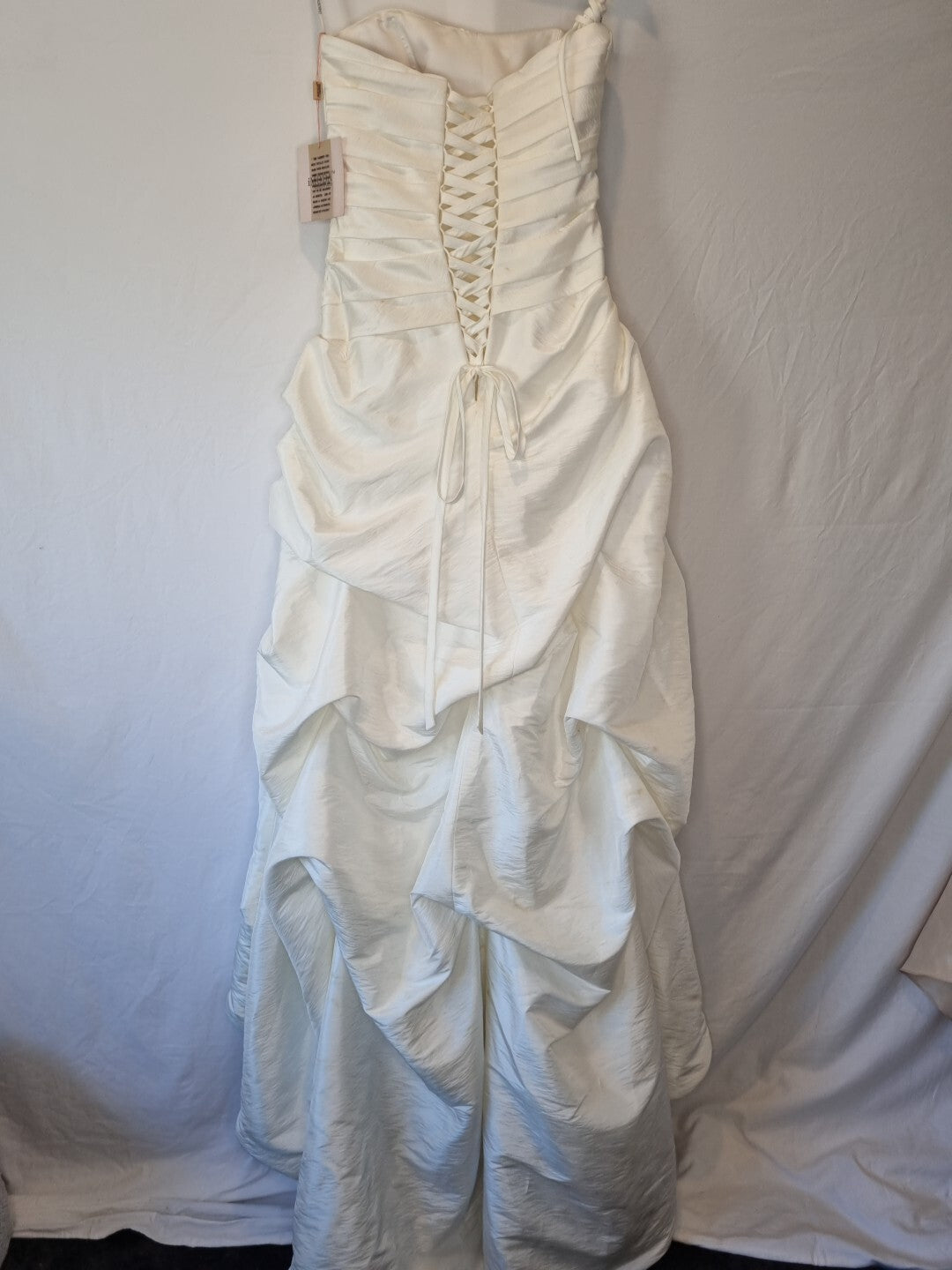 Imoda Ivory Ruched Beaded Embroidered Puckered Wedding Dress Sz 107