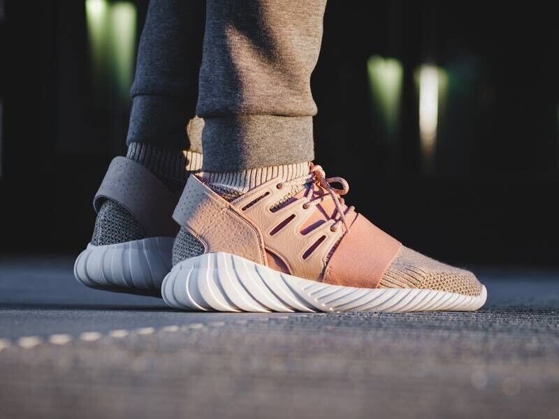 Adidas Tubular Doom Beige Pink Knit Ankle Sock Sneakers BB2390 F44/US10/UK9.51