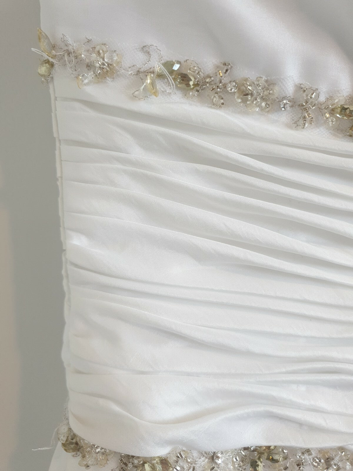 Sugar And Spice Ivory Ruched a line embellished sweetheart Wedding Dress Size 49