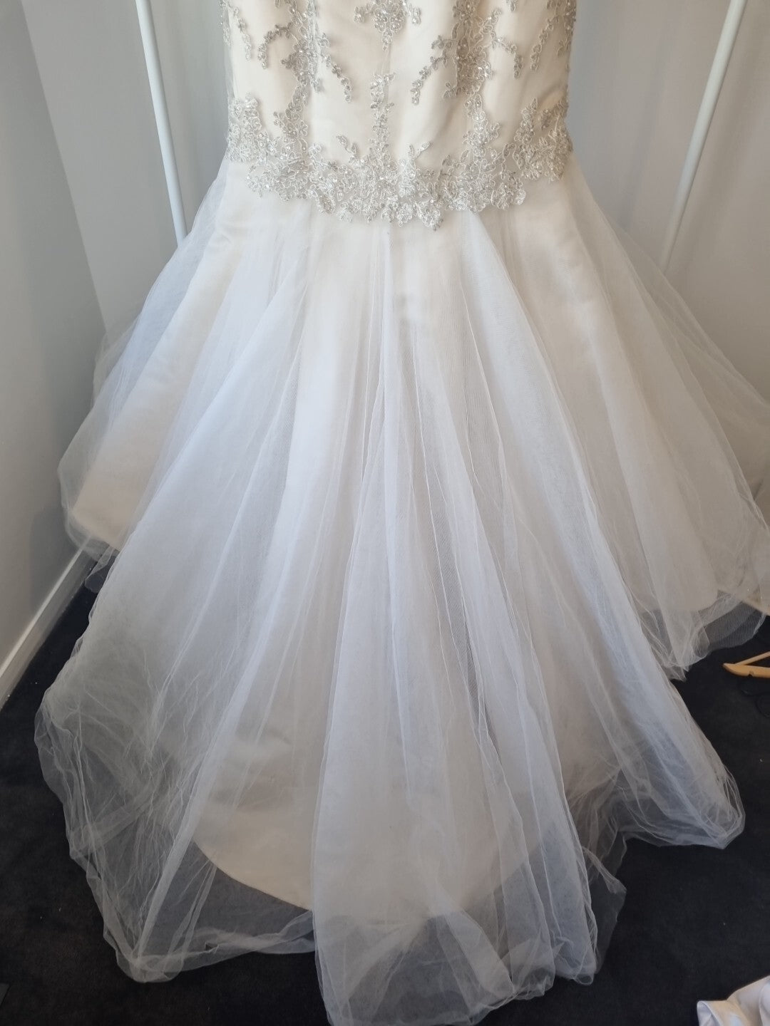 iModa Ivory Champagne Sweetheart Tulle Lace Mermaid Sequin Embroidered Sz 109