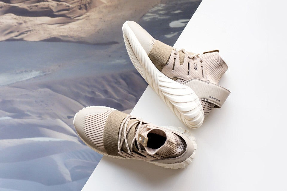 Adidas Tubular Doom Beige Pink Knit Ankle Sock Sneakers BB2390 F44/US10/UK9.58
