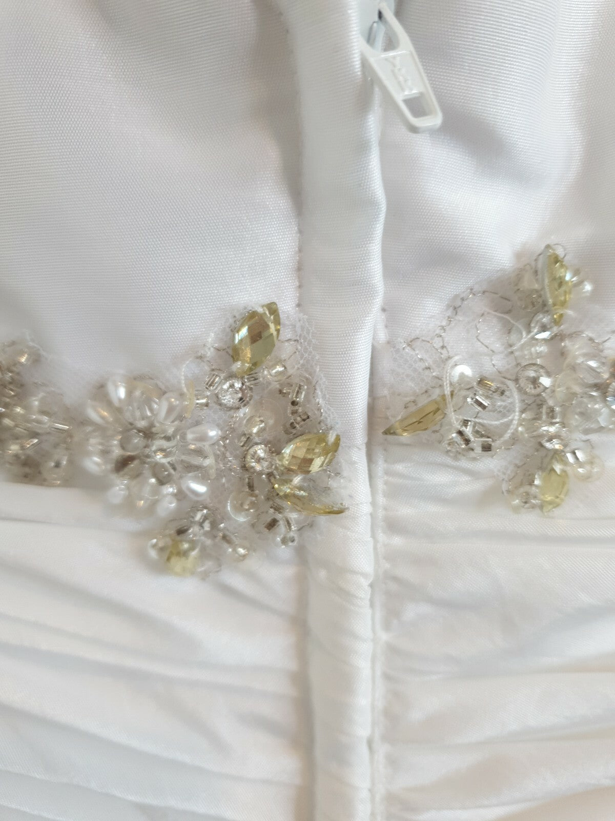 Sugar And Spice Ivory Ruched a line embellished sweetheart Wedding Dress Size 47