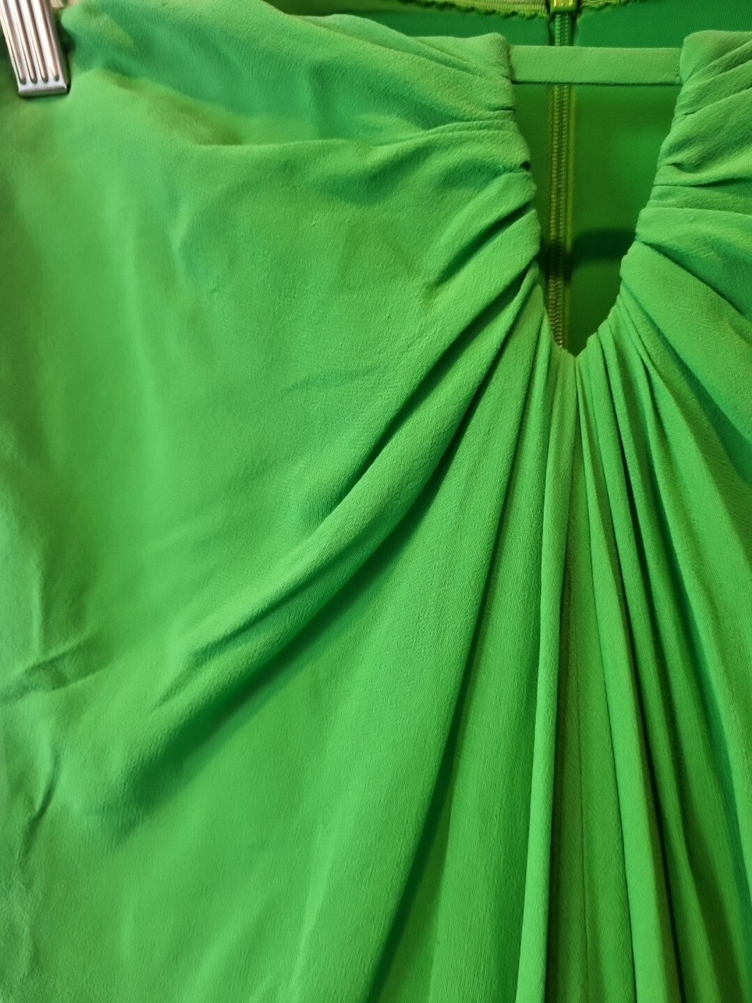 Imoda Chiffon Green Ruched Beaded Strapless Cut Out Evening Bridesmaid Dress 126