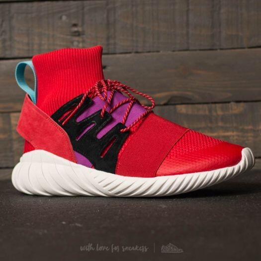 Adidas Tubular Doom Red Purple Knit Ankle Sock Sneakers BY9397 F40.66/US7.5/UK719