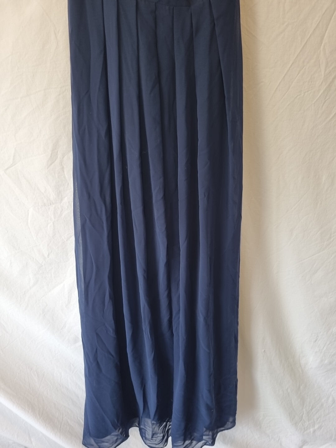 Imoda Navy Blue Chiffon One Shoulder Evening Bridesmaid Long Maxi Dress Sz 222
