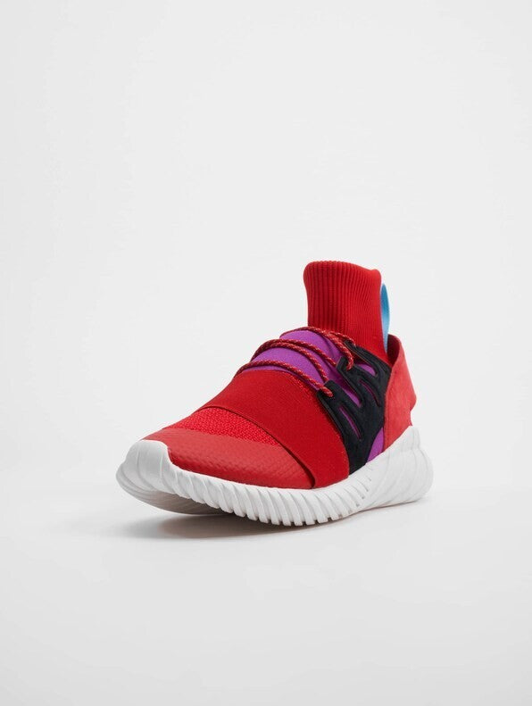 Adidas Tubular Doom Red Purple Knit Ankle Sock Sneakers BY9397 F40.66/US7.5/UK710