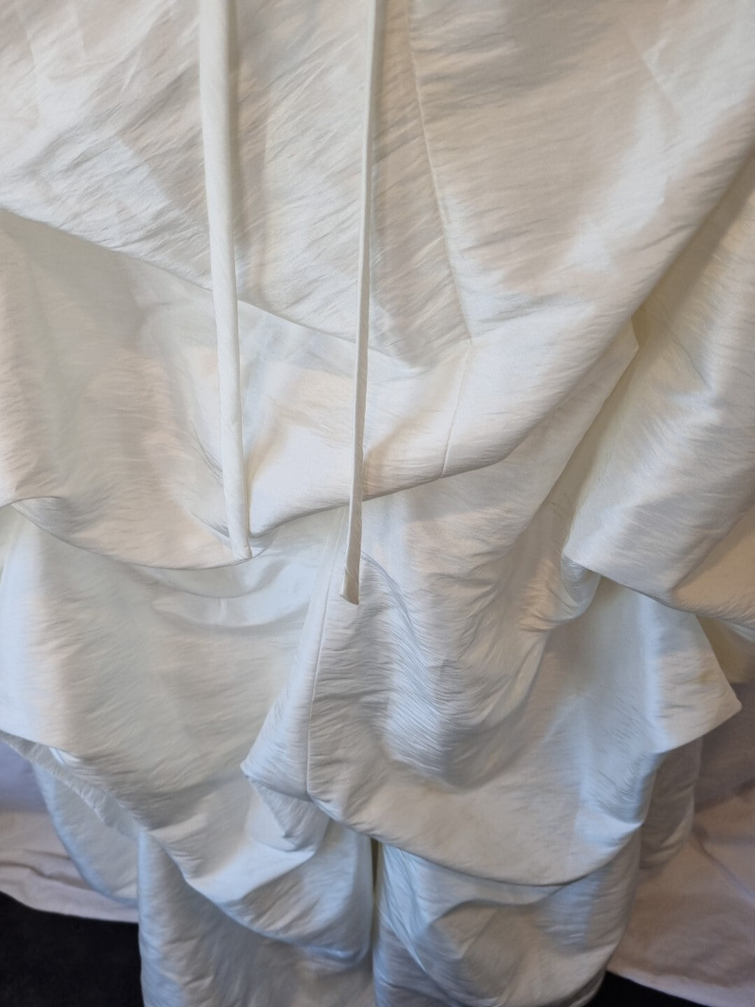 Imoda Ivory Ruched Beaded Embroidered Puckered Wedding Dress Sz 1013