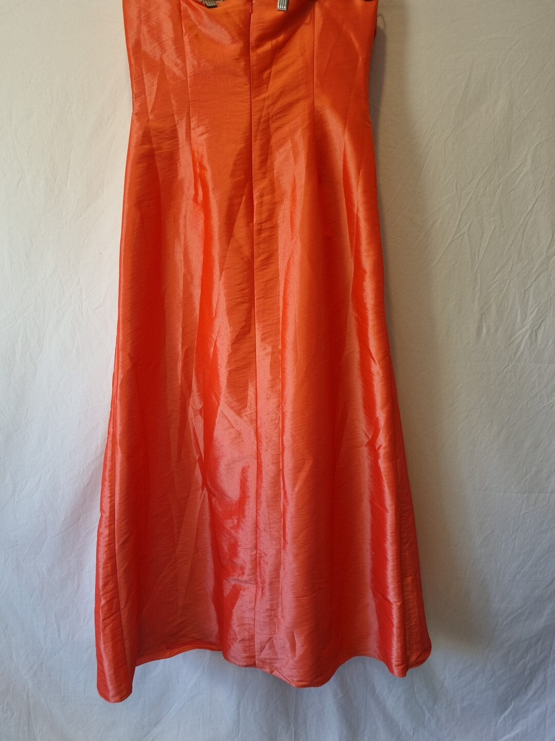 Imoda Coral Taffeta Ruched Beaded Strapless Evening Bridesmaid Dress Sz 188