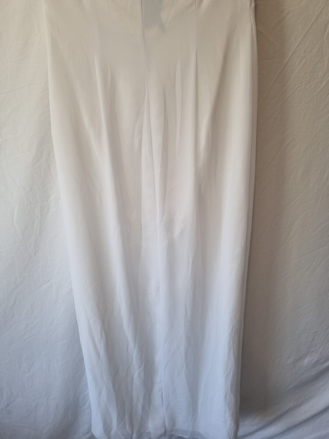 Imoda White Chiffon Beaded Ruch Halter Neck Empire Wedding Dress Sz 1210
