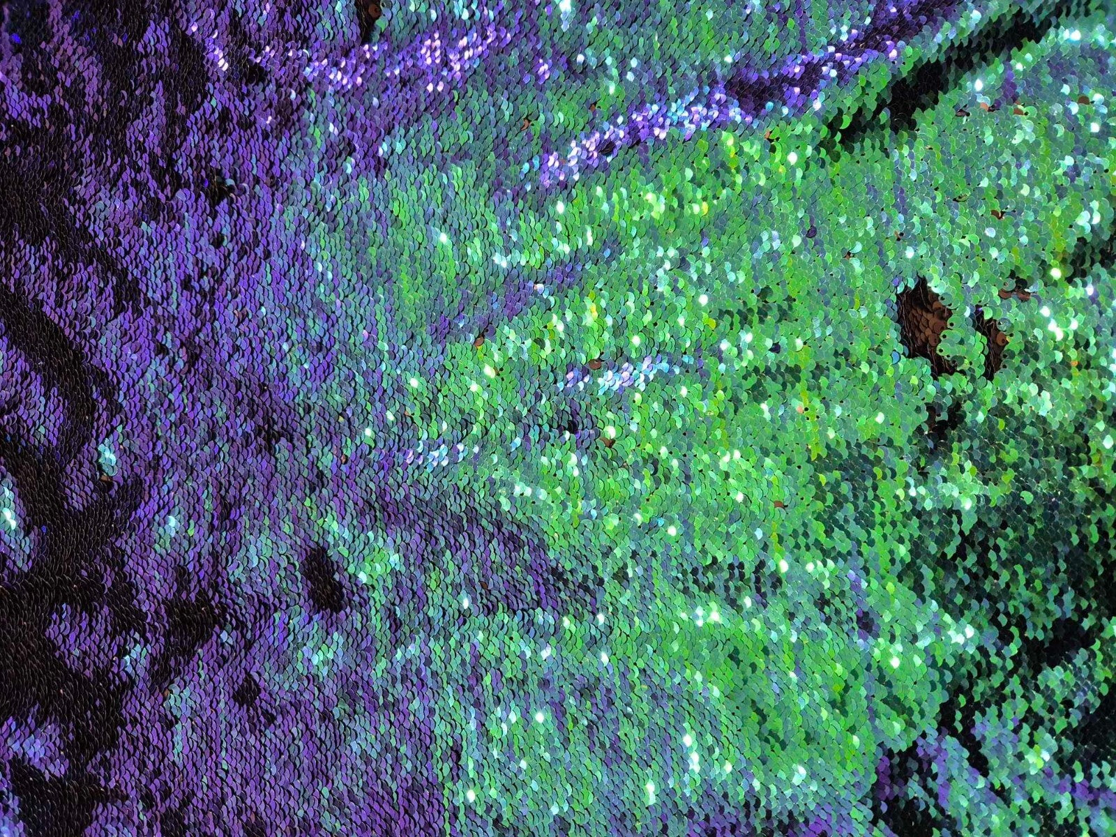 Spotlight Mermaid Peacock Reversible Sequin Blue Green Dress Fabric 125 x 160cm2