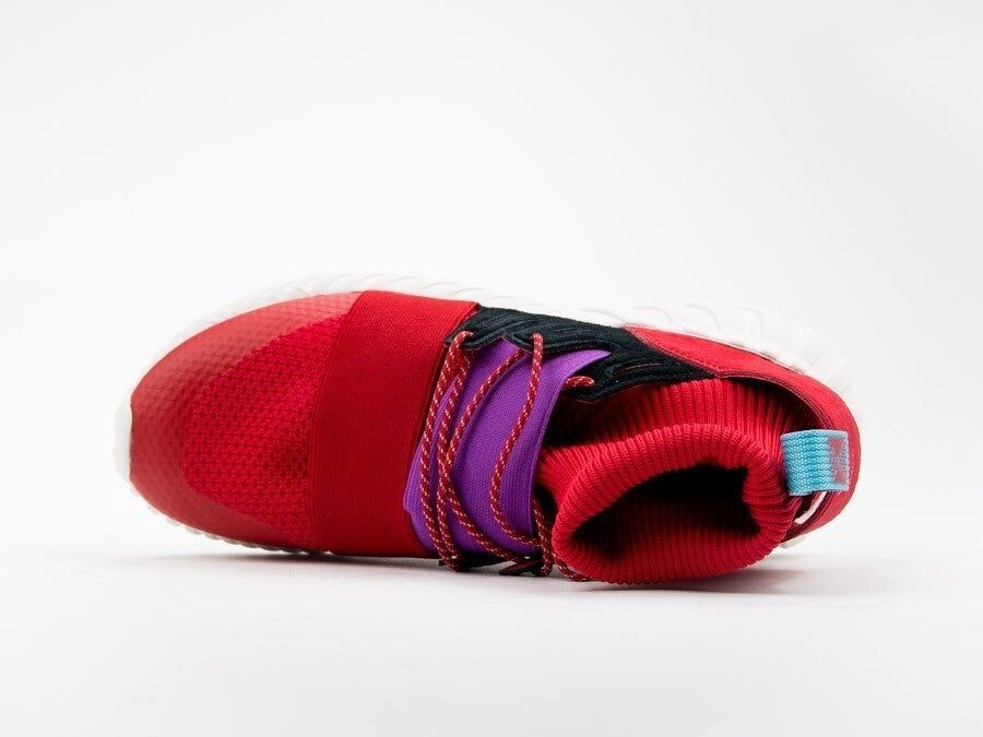 Adidas Tubular Doom Red Purple Knit Ankle Sock Sneakers BY9397 F40.66/US7.5/UK76