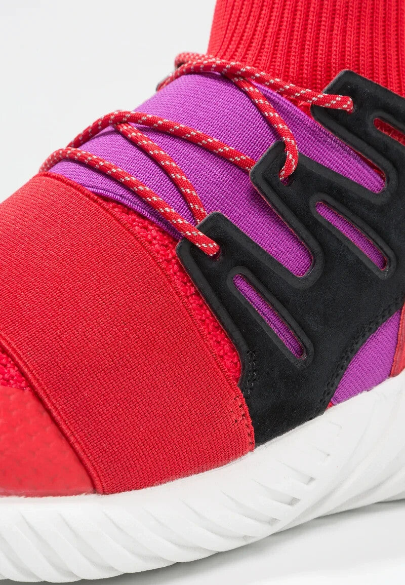 Adidas Tubular Doom Red Purple Knit Ankle Sock Sneakers BY9397 F40.66/US7.5/UK713