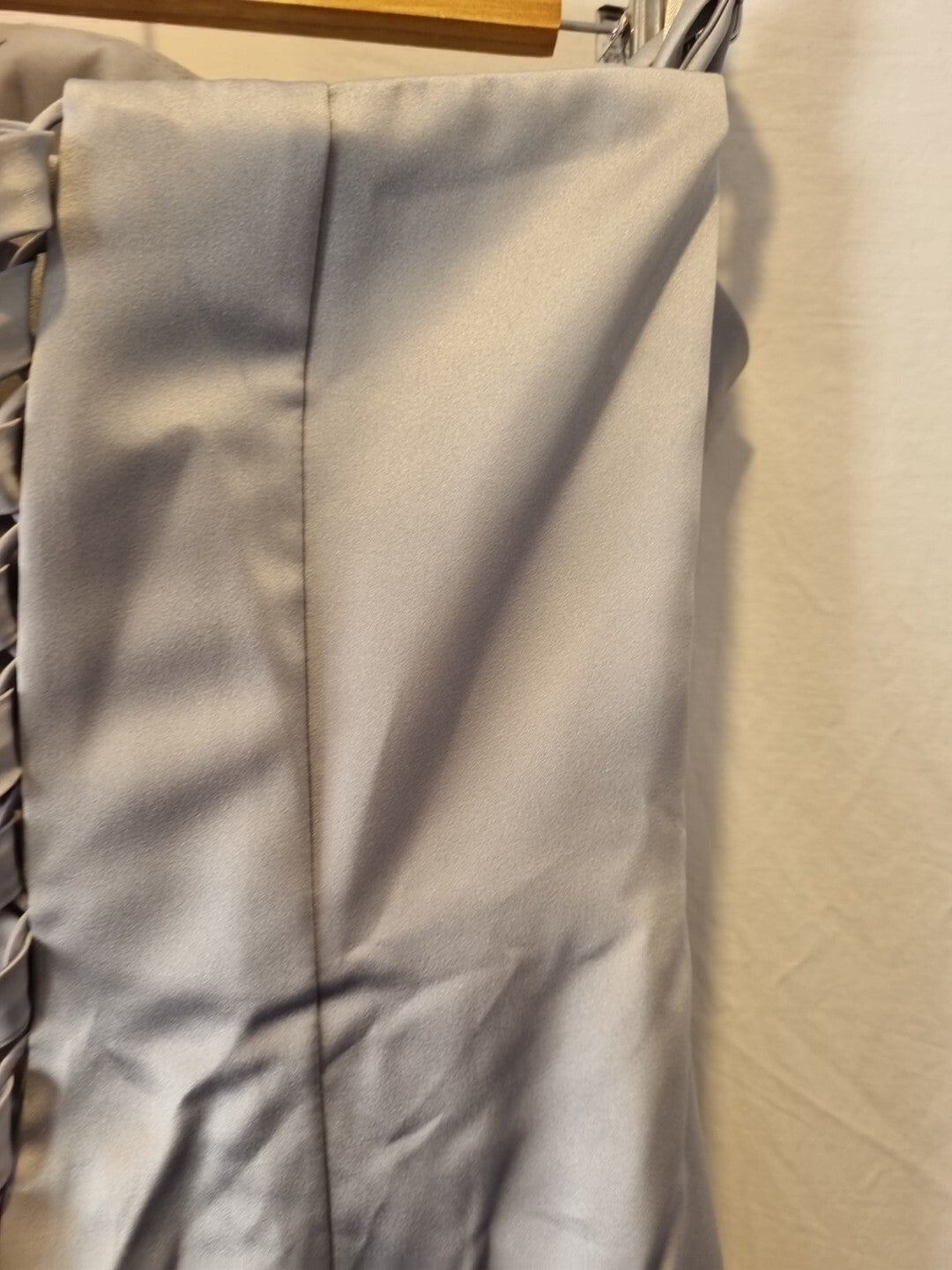 Juniper & Sage Satin Grey Pleat Strapless Evening Bridesmaid Dress Sz 1010