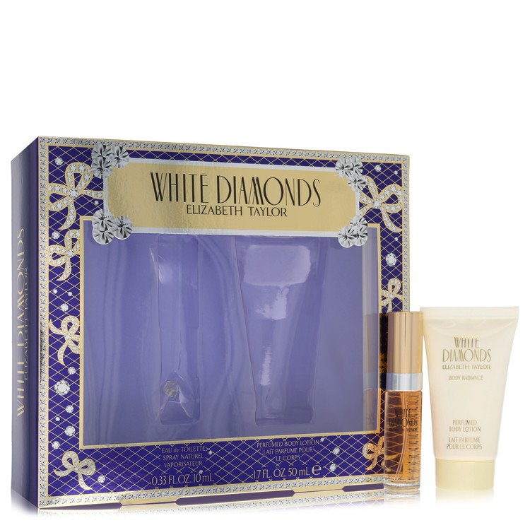 White Diamonds by Elizabeth Taylor Gift Set -- 0.33 oz Mini EDT Spray + 1.7 oz Body Lotion for Women