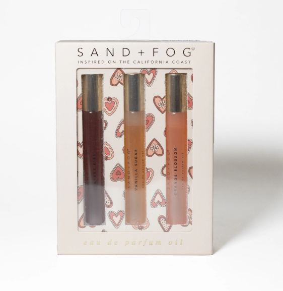 Sand + Fog Eau De Parfum Oil Rollerball 3 x 10ml Cherry Kiss, Vanilla Sugar, Orange Blossom
