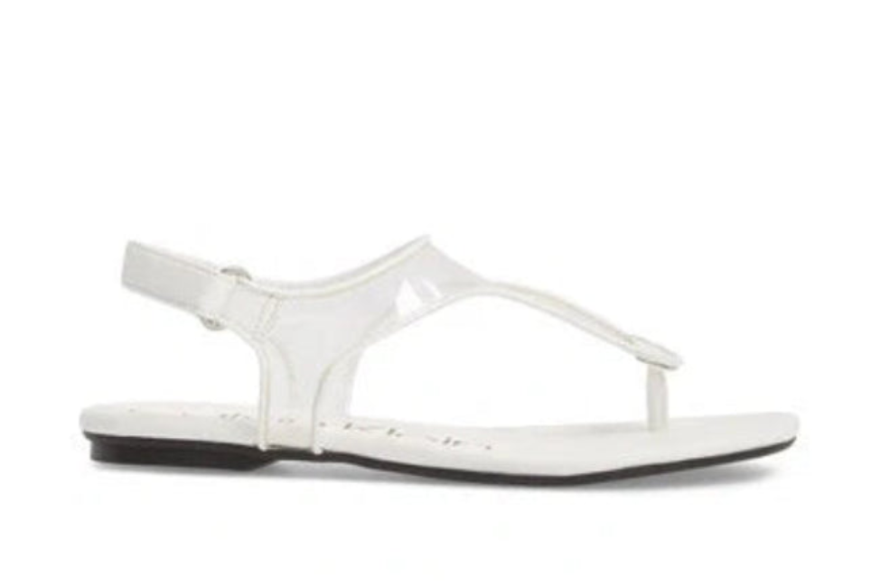 Calvin Klein Shilo Clear Mesh Soft White Patent Summer Sandal E6708 Size 37