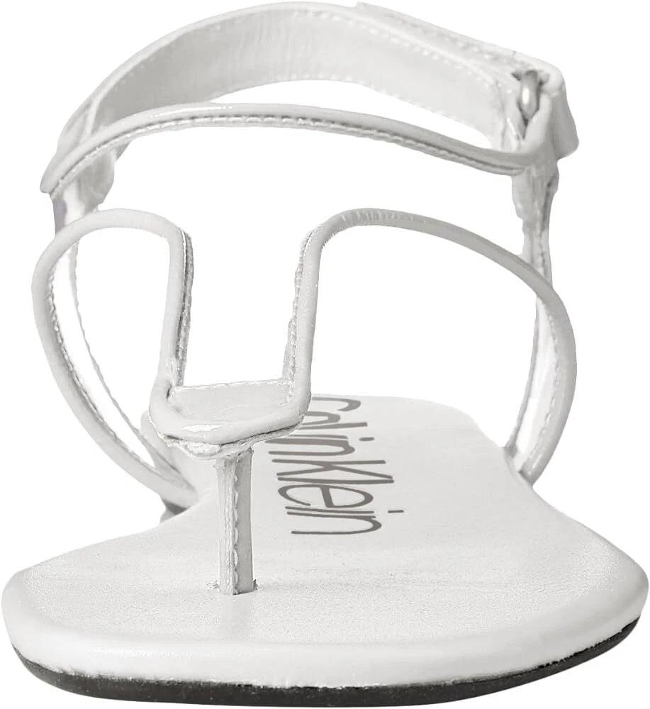 Calvin Klein Shilo Clear Mesh Soft White Patent Summer Sandal E6708 Size 37