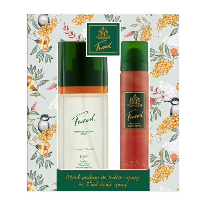 Tweed by Taylor of London Parfum De Toilette Spray 100ml + Body Spray Gift Set
