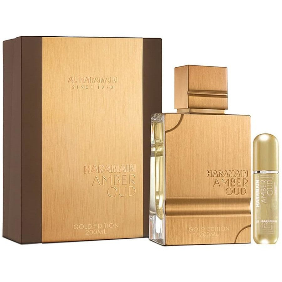 Al Haramain Amber Oud Gold Edition Eau De Parfum Spray 200ml + Travel Atomizer