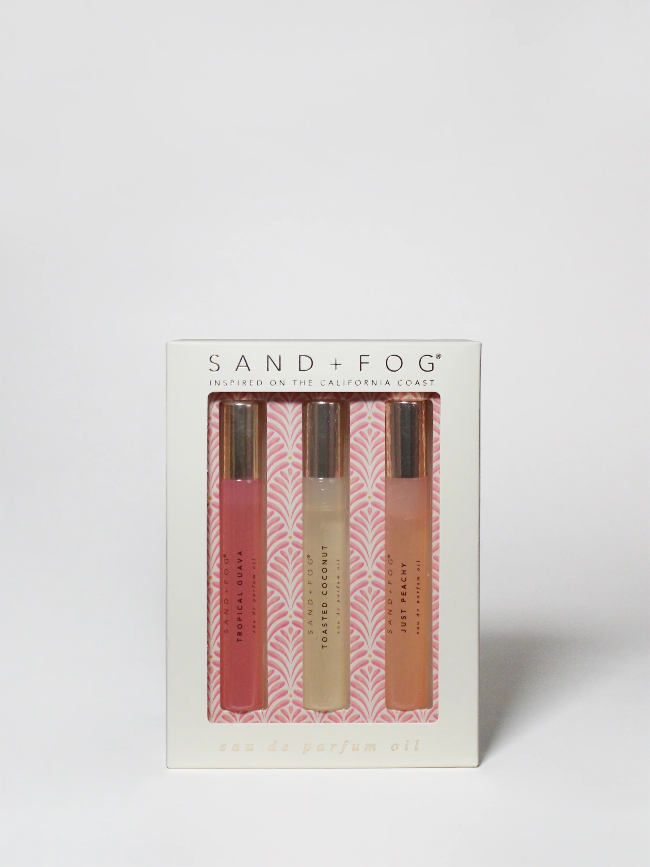 Sand + Fog Eau De Parfum Oil Rollerball 3 x 10ml Tropical Guava, Toasted Coconut, Just Peachy