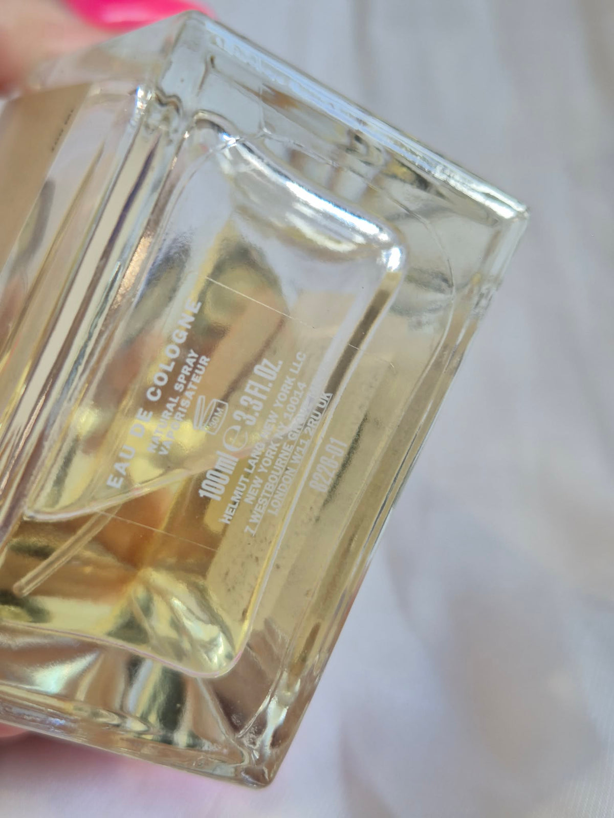 Helmut Lang Eau De Cologne Spray 100ml (65% Full, Unboxed, Discontinued, Very Rare)