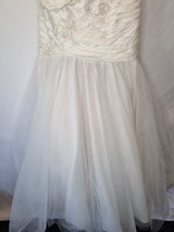 Imoda Ivory Ruched Beaded Mermaid Tulle Skirt Train Wedding Dress Sz 103