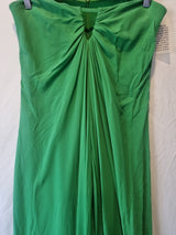 Imoda Chiffon Green Ruched Beaded Strapless Cut Out Evening Bridesmaid Dress 121