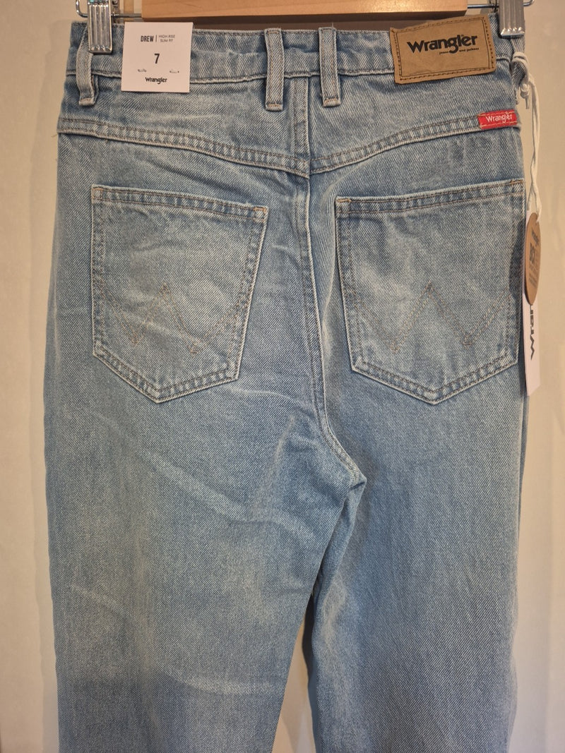 Wrangler Drew Lucille Blue High Rise Slim Fit Torn Jeans Size 79