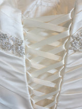 Essence ivory satin sweetheart beaded wedding dress au 710