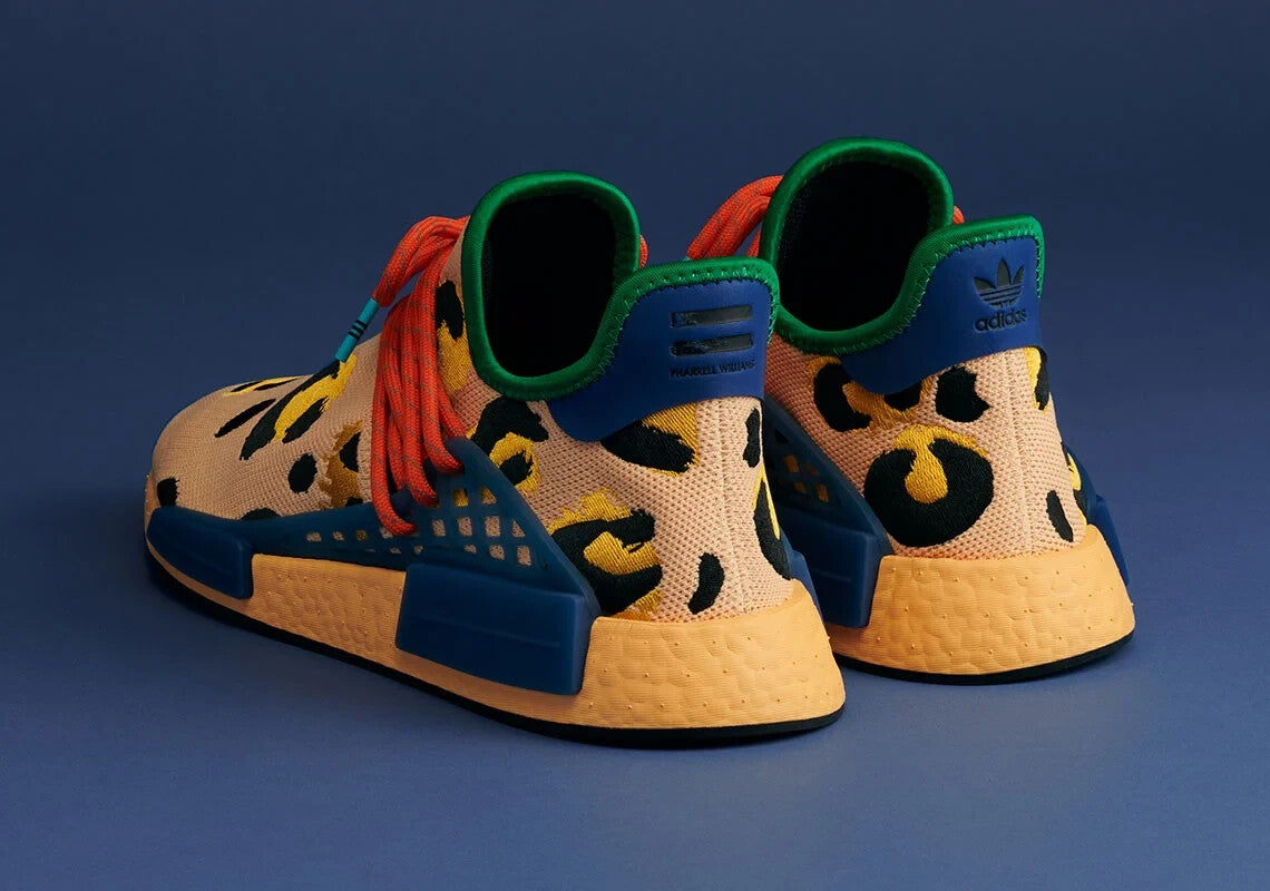 Adidas x Pharrel Williams HU NMD Animal Print Amber Orange Blue HP3221 US 93