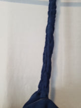 Imoda Navy Blue Chiffon Ruched Braid-strap Evening Bridesmaid Maxi Dress Sz 2815