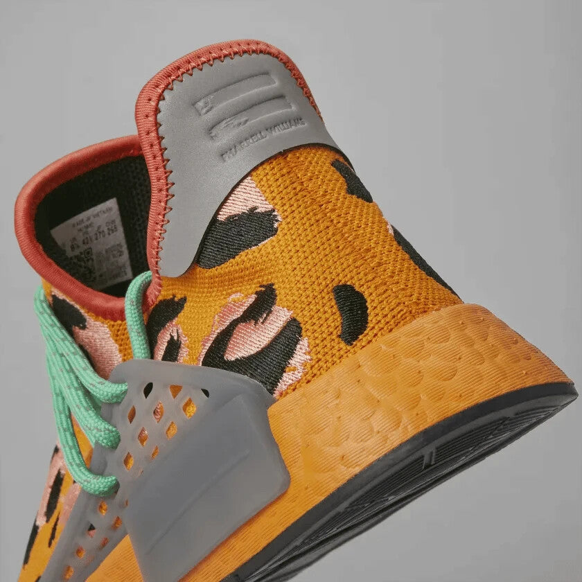 Adidas x Pharrel Williams HU NMD Animal Print Orange Grey Green GZ4439 US 94