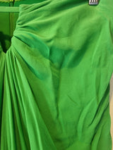 Imoda Chiffon Green Ruched Beaded Strapless Cut Out Evening Bridesmaid Dress 125