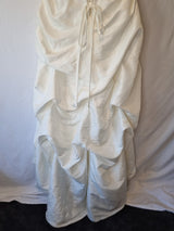 Imoda Ivory Ruched Beaded Embroidered Puckered Wedding Dress Sz 108