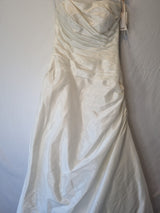 Imoda Ivory Sweetheart Ruched Simple Elegant Train Wedding Dress Sz 101