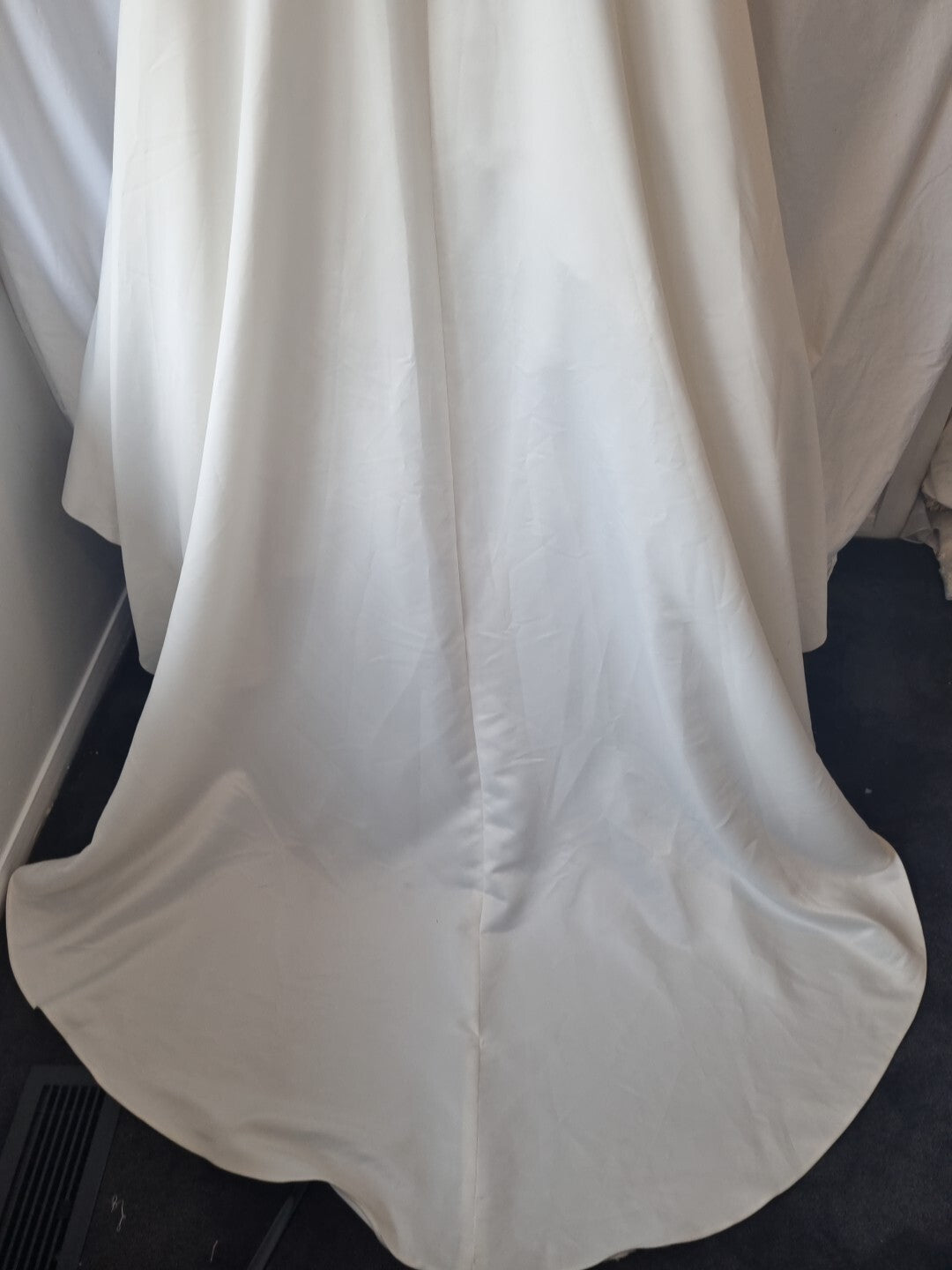 iModa Ivory Satin A-line Beaded Diamante Embroidered Strapped Dress Sz 109