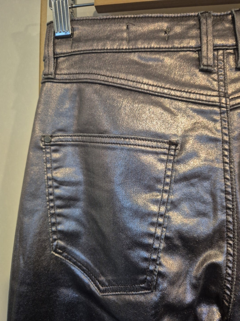 Guess Pink Pewter Metallic High Rise Skinny Leg Jeans Size 268