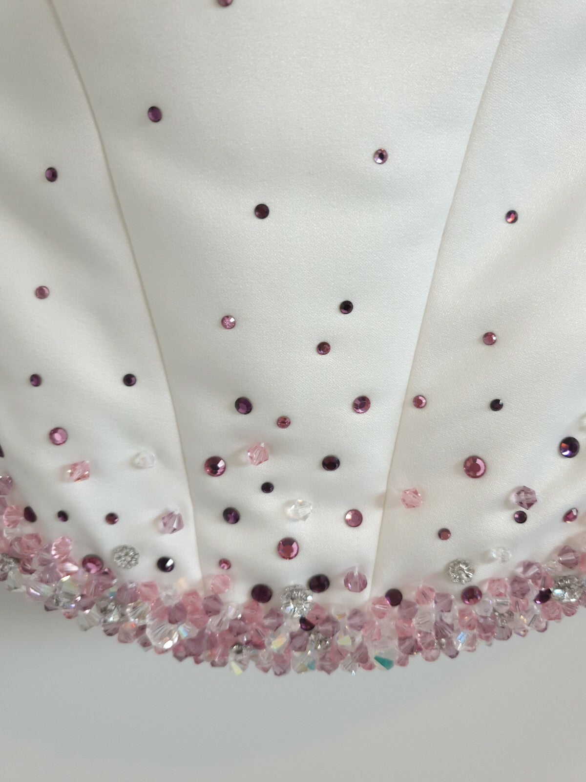 Essence ivory strapless bridal bustier pink beading UK 81