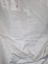 Isabella Faye White Satin Tulle Ruched Beaded One Shoulder Wedding Dress Sz 106