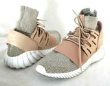 Adidas Tubular Doom Beige Pink Knit Ankle Sock Sneakers BB2390 F44/US10/UK9.519