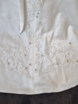 Imoda Ivory Satin Sweethesrt Beaded Train Wedding Dress Sz 821