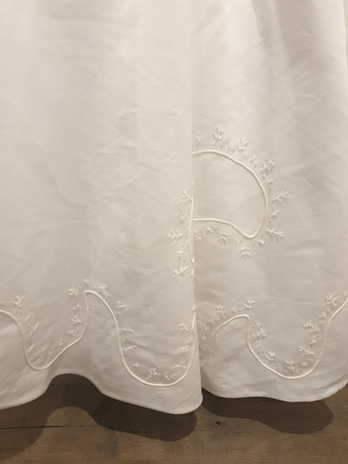 White beaded wedding bridal skirt with train size 64