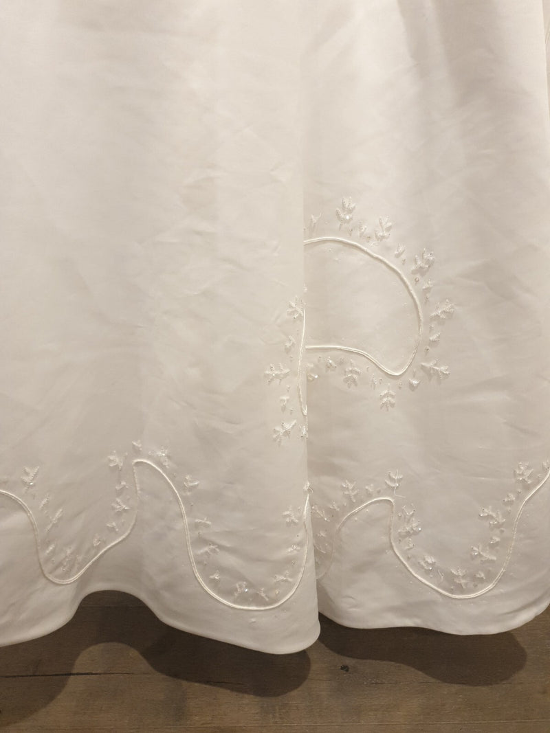 White beaded wedding bridal skirt with train size 64