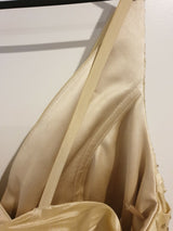 Suga Pash Gold taffeta ruched v neck maid of honour wedding dress size 127