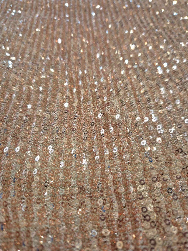 Spotlight Rose Gold Pleat Sequin Fabric 79cm x 141cm0