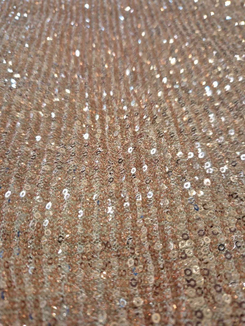 Spotlight Rose Gold Pleat Sequin Fabric 79cm x 141cm0