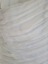 Imoda Ivory Chiffon One Shoulder Ruched Crystal Diamante Bead Wedding Dress Sz 812