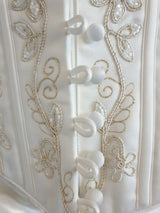 Essence ivory embroidered satin bustier and skirt bridal set uk12 us107