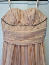 Lewis Park Chiffon Pink Ruched Strapless Sweetheart Evening Mini Dress Sz M2